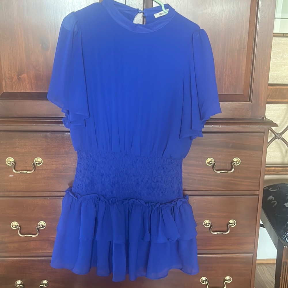 The Impeccable Pig royal blue mini dress